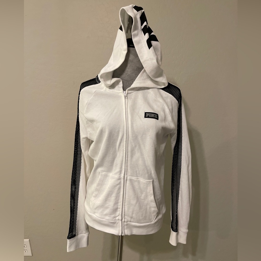 Victoria Secret Pink Women Medium Hooded Sweatshirt w/ Zipper